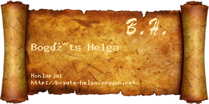 Bogáts Helga névjegykártya